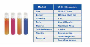 Distributor High Quality Cheap Vape Pen Wholesale - VP-001 Disposable (Free OEM Packaging & Flavors)