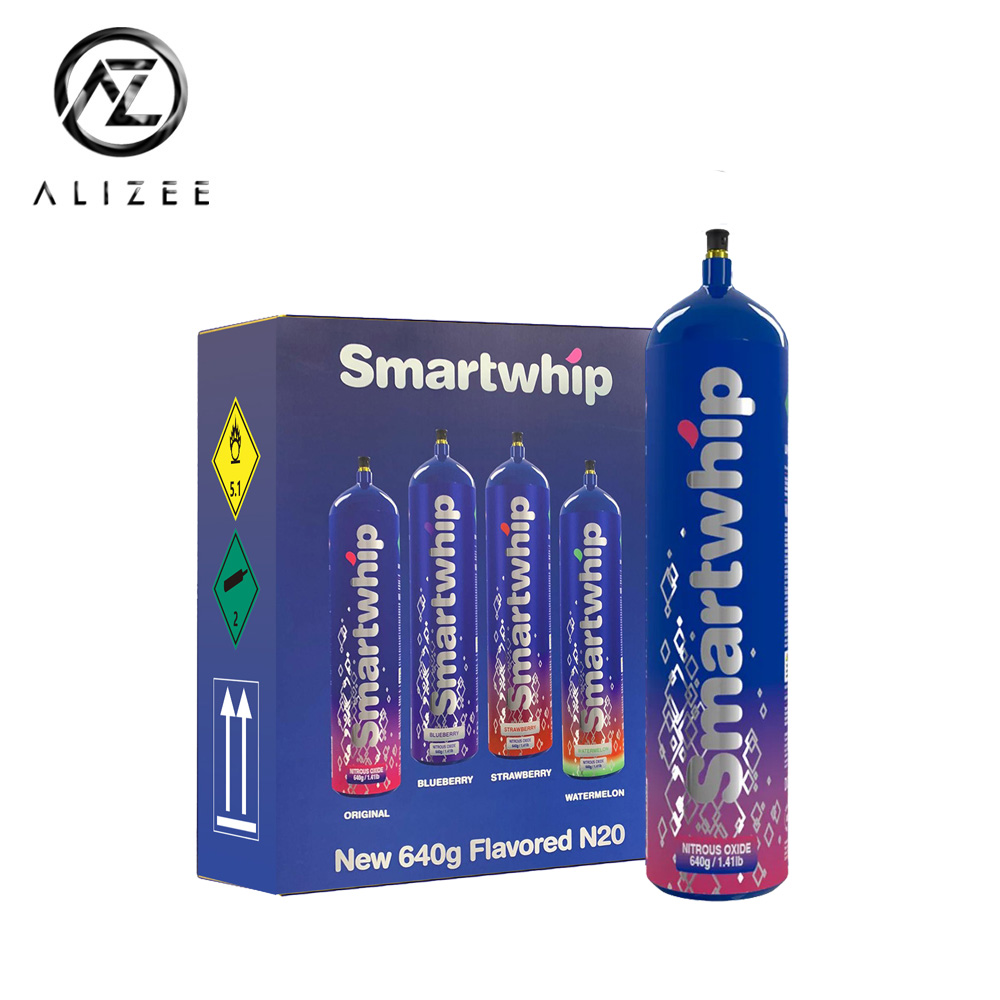 Factory Export Wholesale Smartwhip 640g Aluminium Cylinder Cream Charger - Original Flavor N2O (Free Silencer Nozzle)